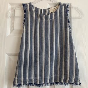 Blue and white strip tank